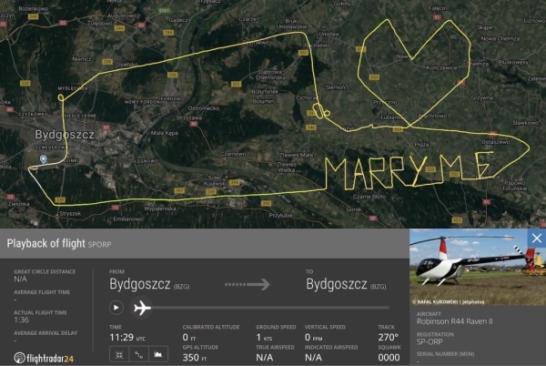 Парень в Польше устроил незабываемое предложение, впечатлив свою возлюбленную креативным способом